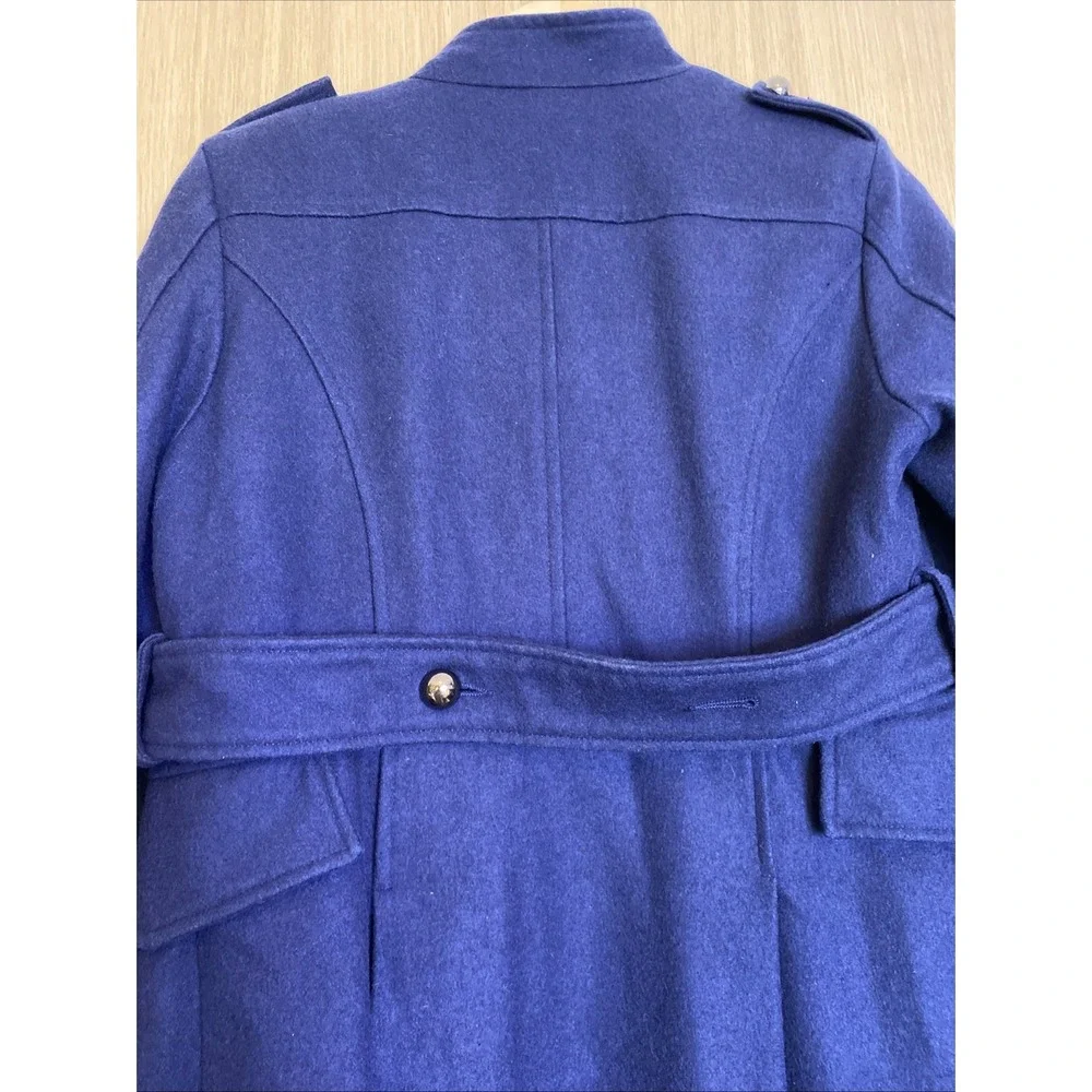Steve Madden Women Blue Military Style Zip Front Peacoat Jacket Size Small